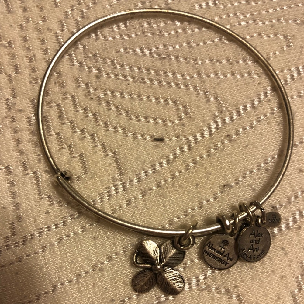 Alex and ani 4 leaf clover charm bangle bracelet - Picture 2 of 3
